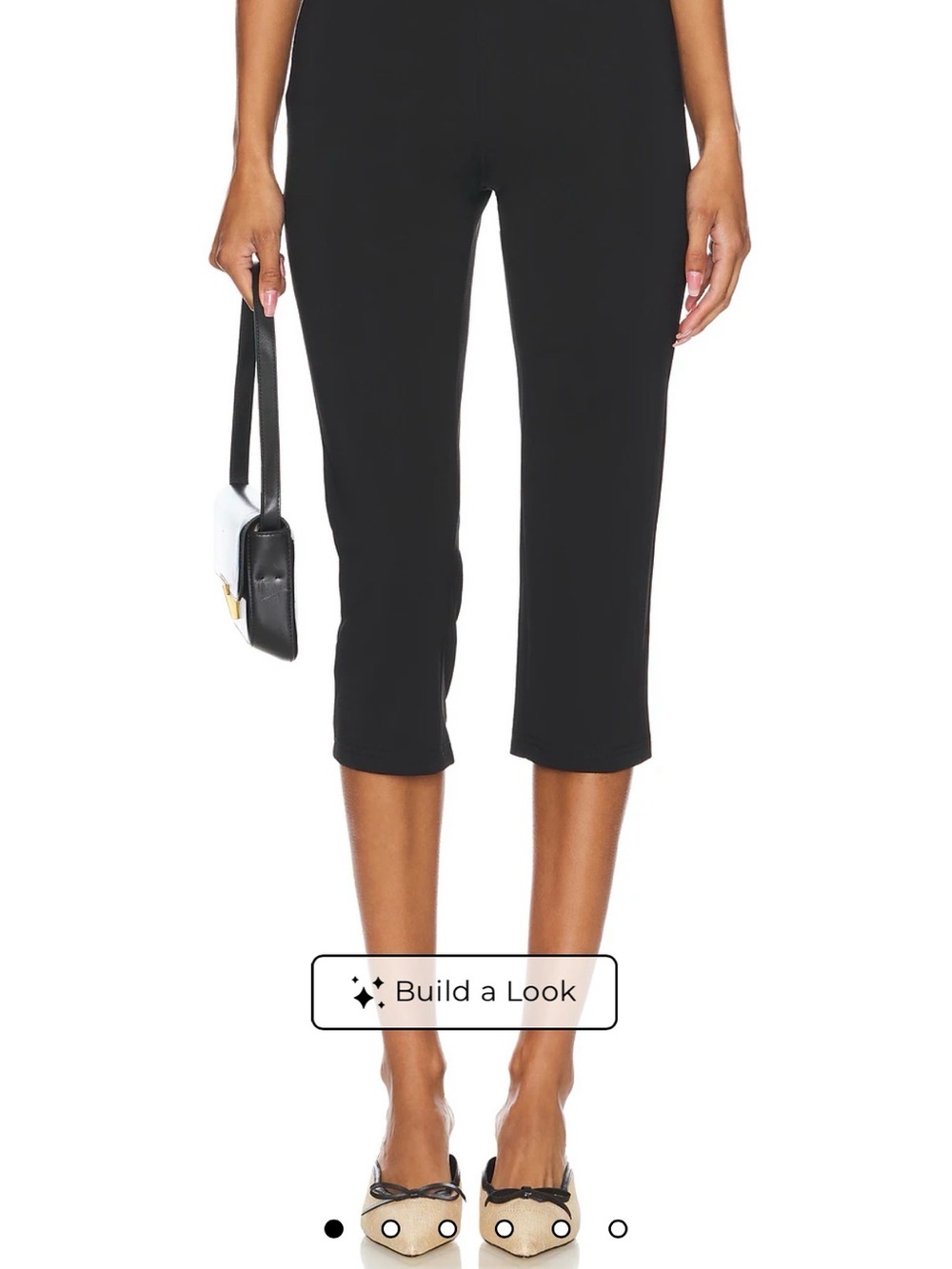Women's Black Cropped Stretch Capris